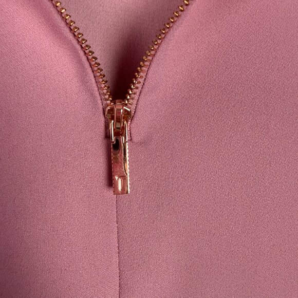 Ted Baker Juula Waterfall Sleeve Crepe Top In Dusky Pink Ted Size 4 US Size 10 - Picture 14 of 15